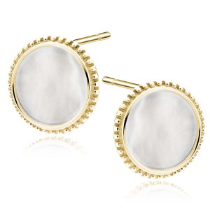 Cercei argint placati cu aur galben cu Mother of Pearl DiAmanti Z2137EG-DIA (Argint 925‰ 2 g.)
